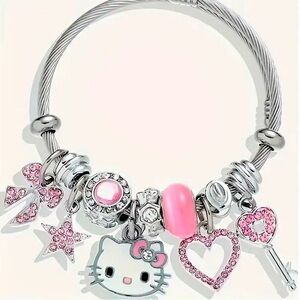 Fashion Jewelry: “Hello Kitty” Pink & Silver Bracelet, NIP